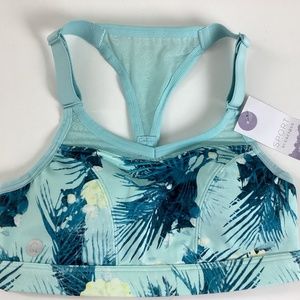 Cacique Low Impact No Wire Sport Bra Size 0 Racerback Padded Mint Island NWT New